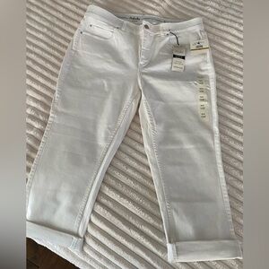 Rafaella Women's Cuffed Capri Jeans in White